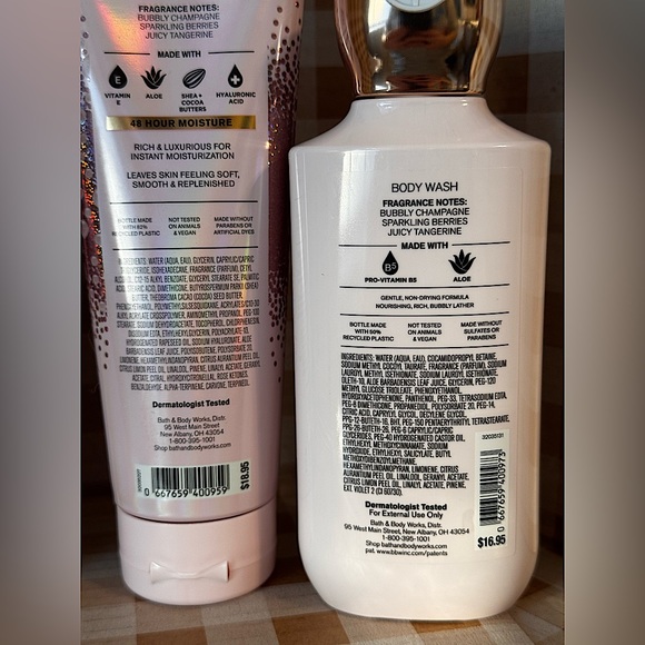 NEW B&BW Champagne Toast 6 PIECE full size body care set with 48 hour moisture - Picture 8 of 8